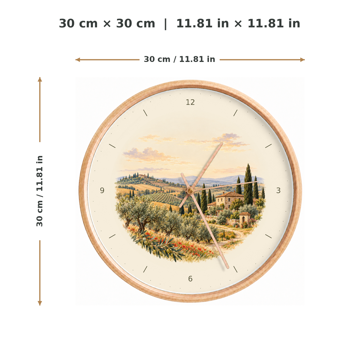 IMAGE_05_Measurements_-_Tuscany_Landscape_Wall_Clock_30cm_Wooden_Frame_-_WC-T125_-_649310204731.png