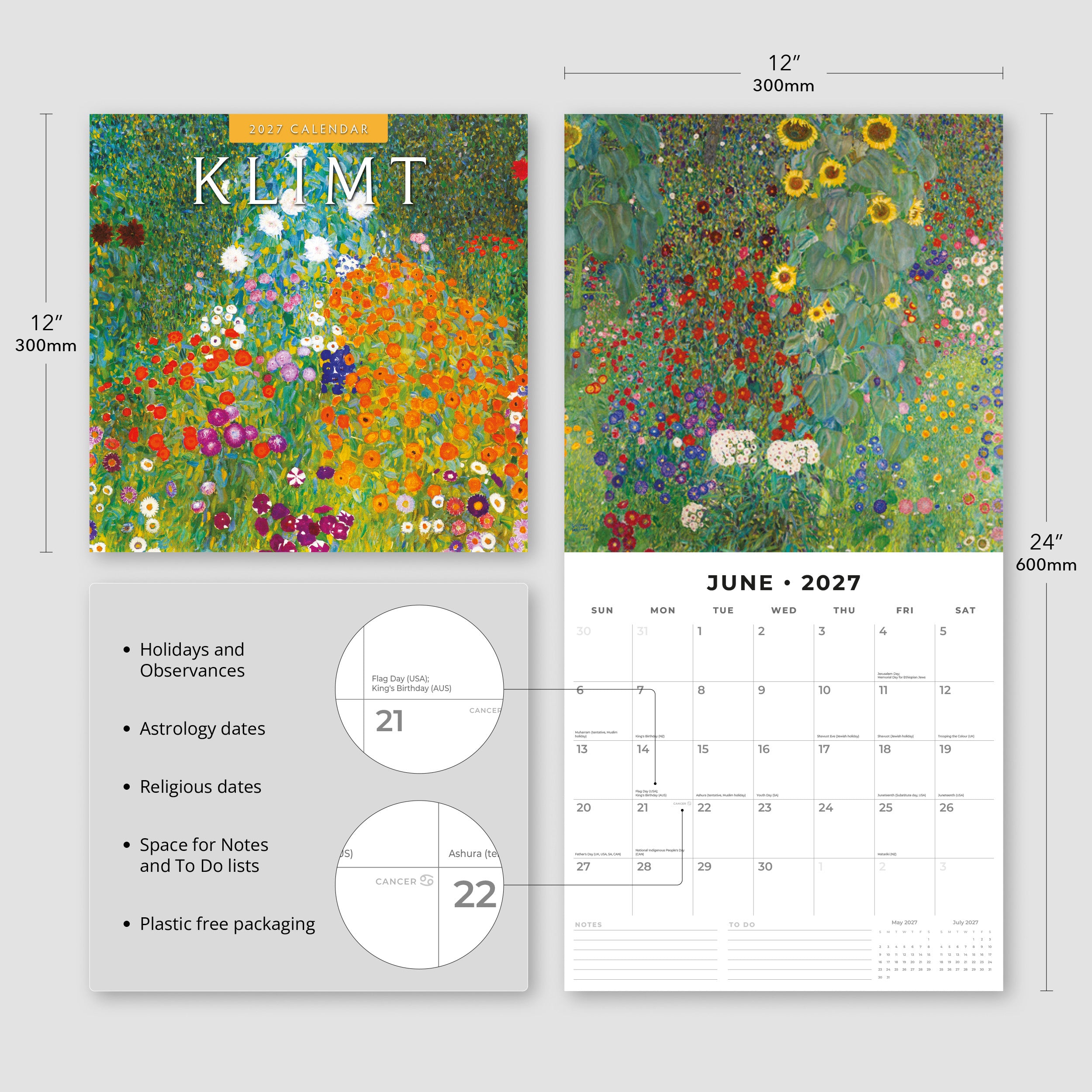 2027 Klimt - Square Wall Calendar