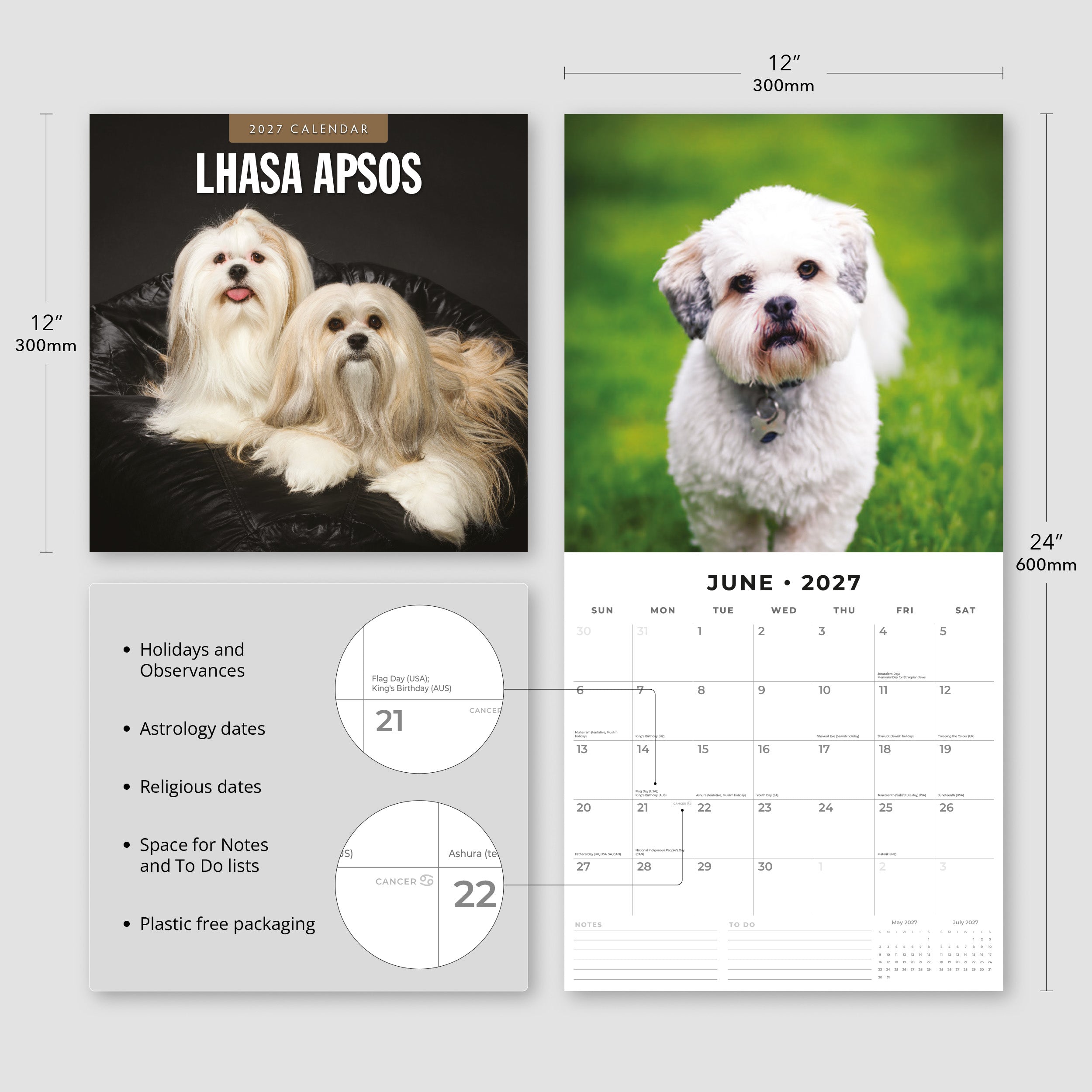2027 Lhasa Apsos - Square Wall Calendar