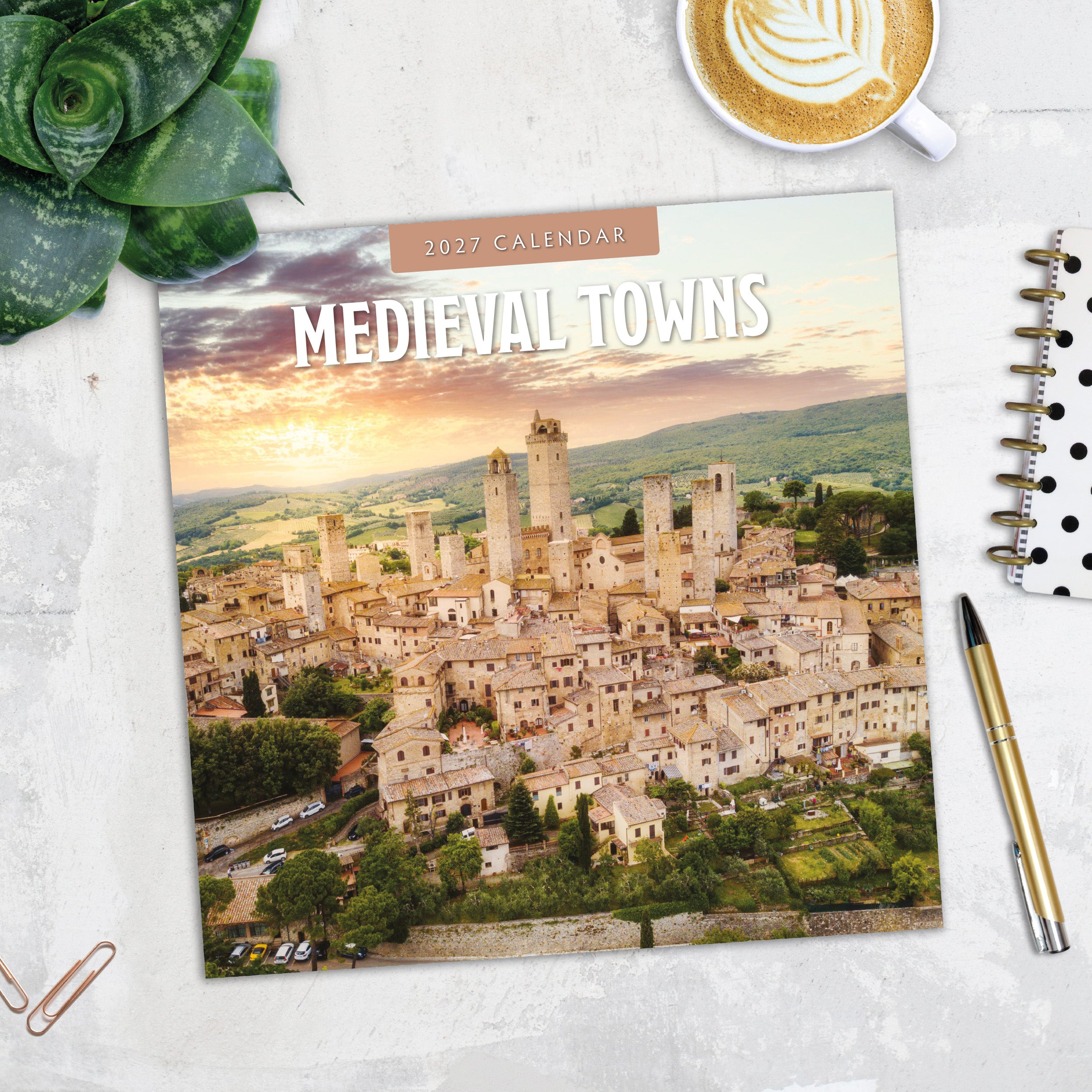 2027 Medieval Towns - Square Wall Calendar