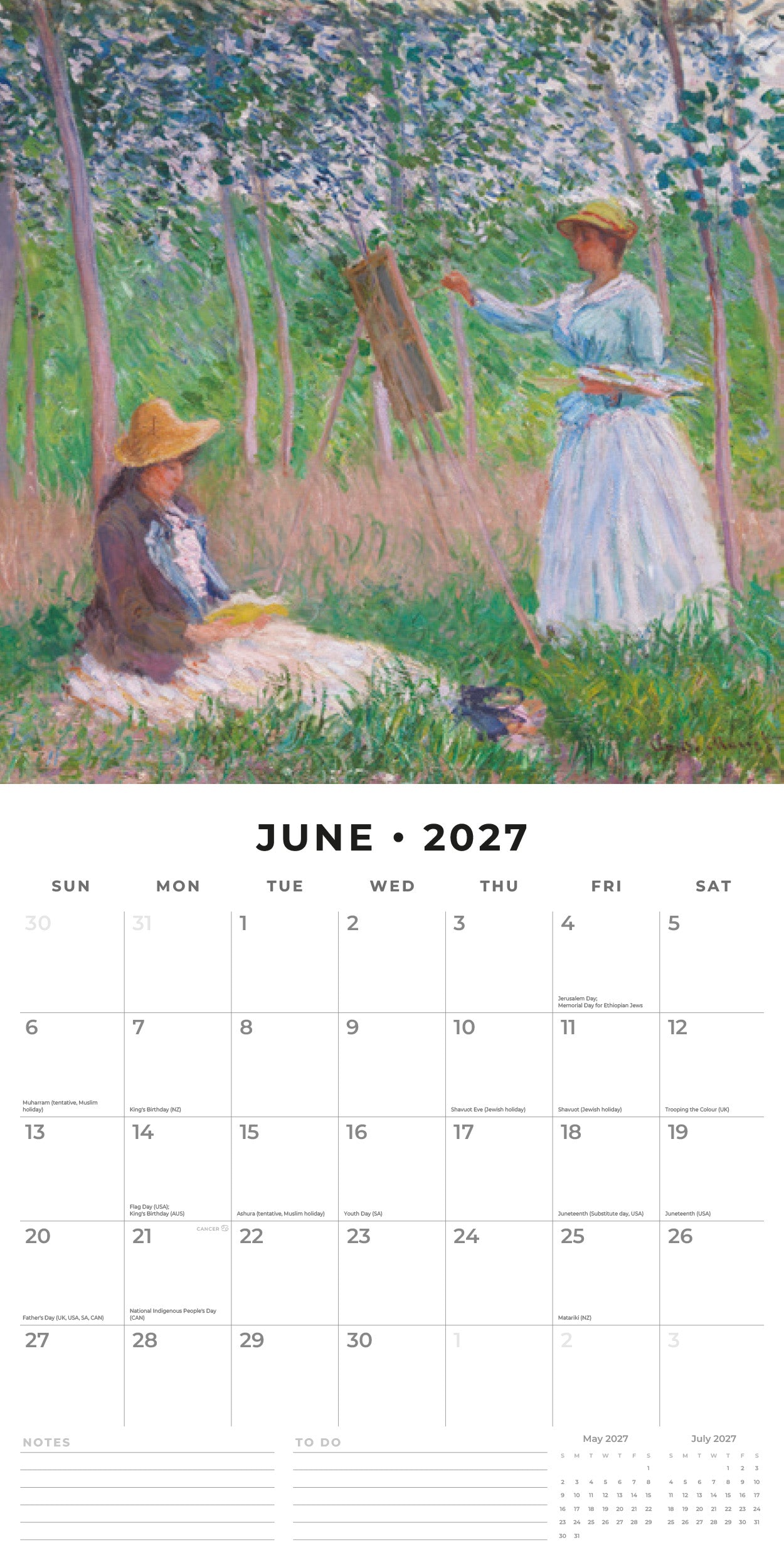 2027 Monet - Square Wall Calendar