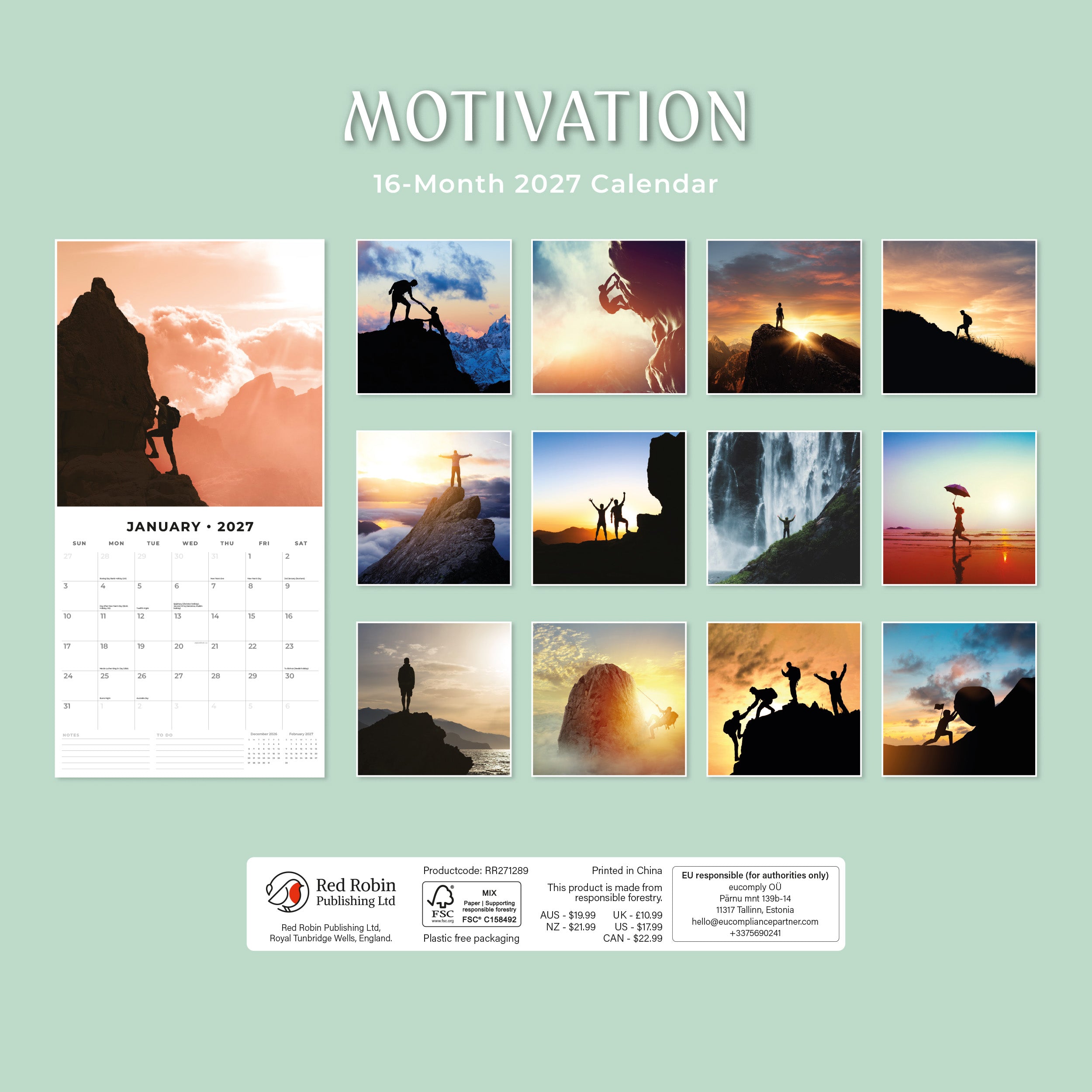 2027 Motivation - Square Wall Calendar