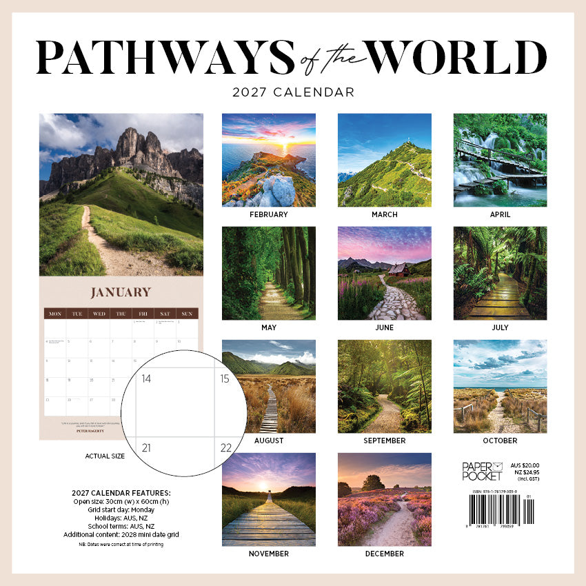 2027 Pathways Of The World - Square Wall Calendar