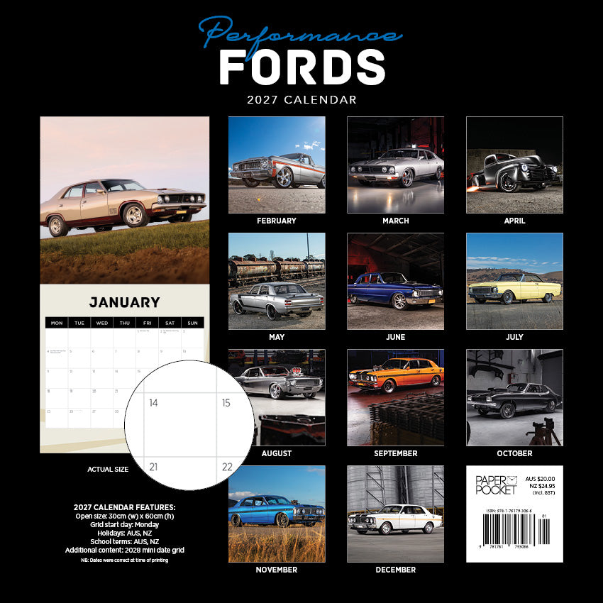 2027 Performance Fords - Square Wall Calendar