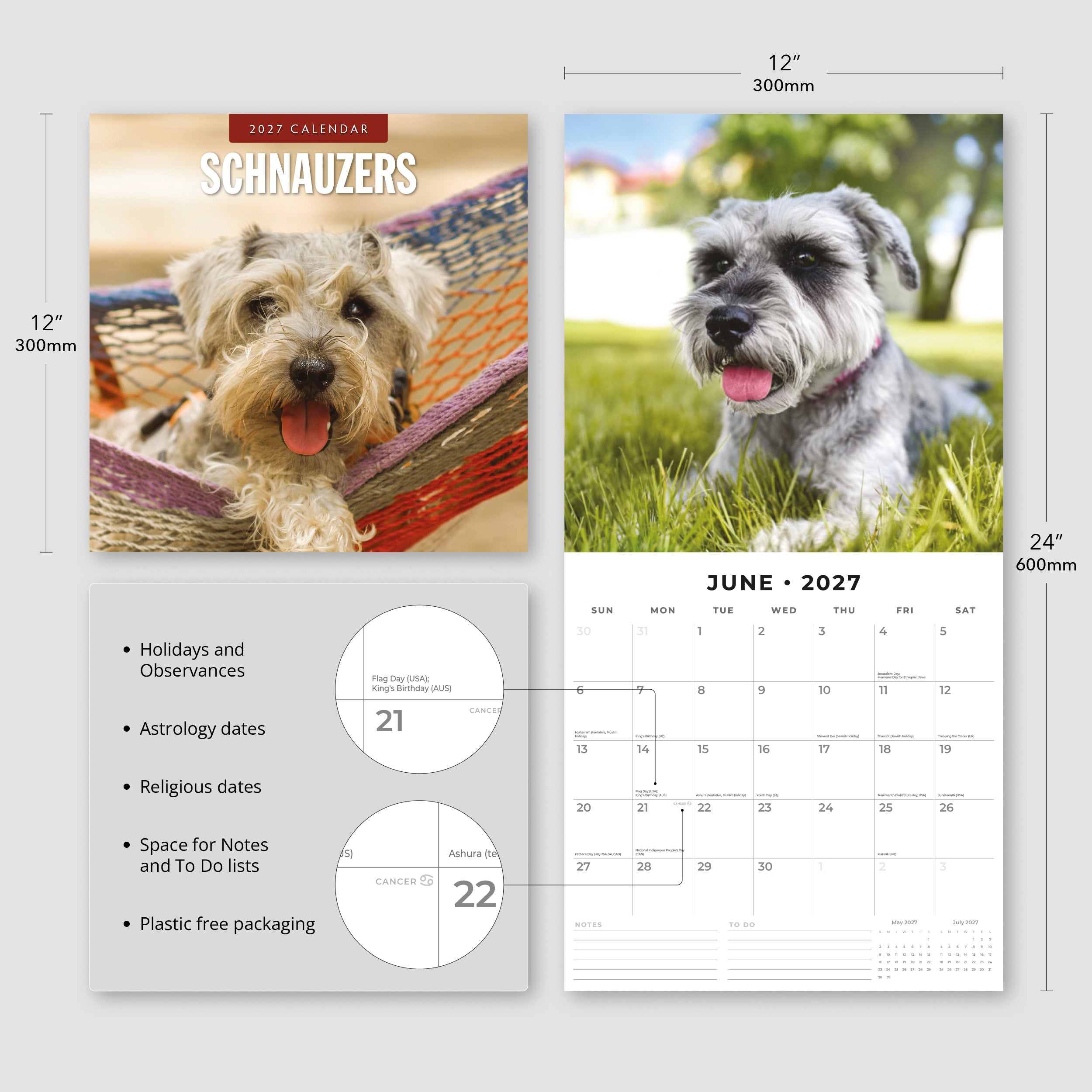 2027 Schnauzer - Square Wall Calendar
