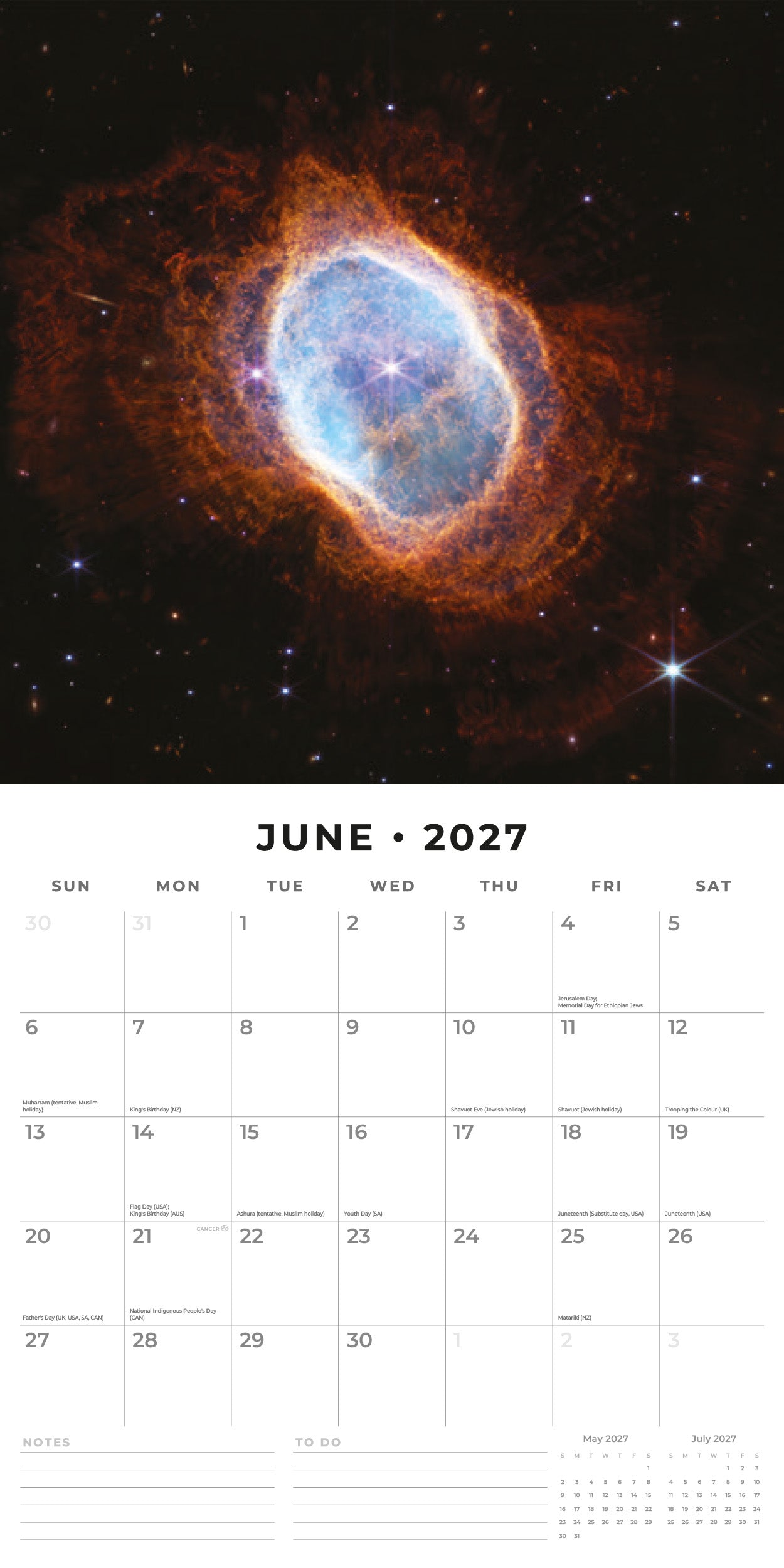 2027 Space - Square Wall Calendar