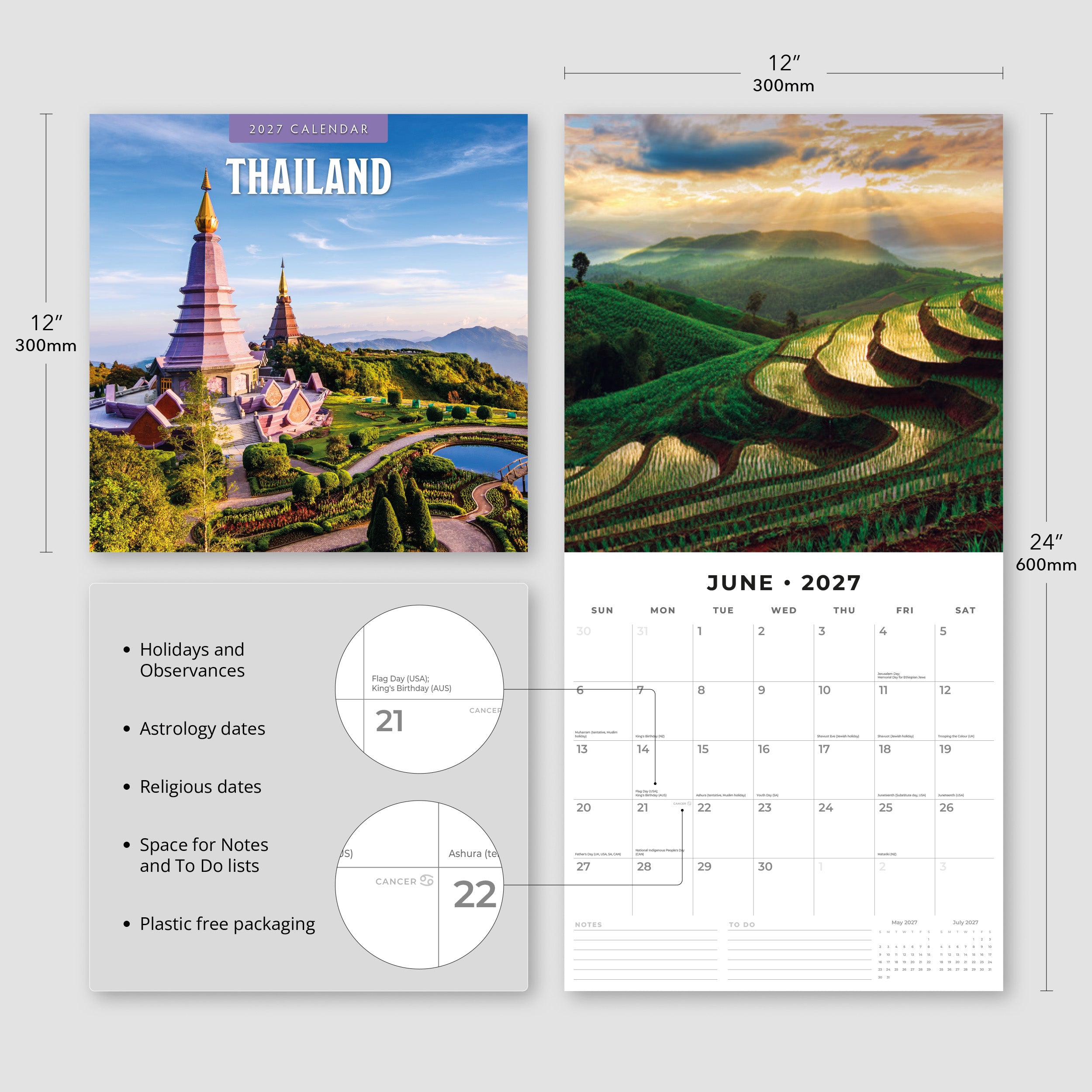 2027 Thailand - Square Wall Calendar