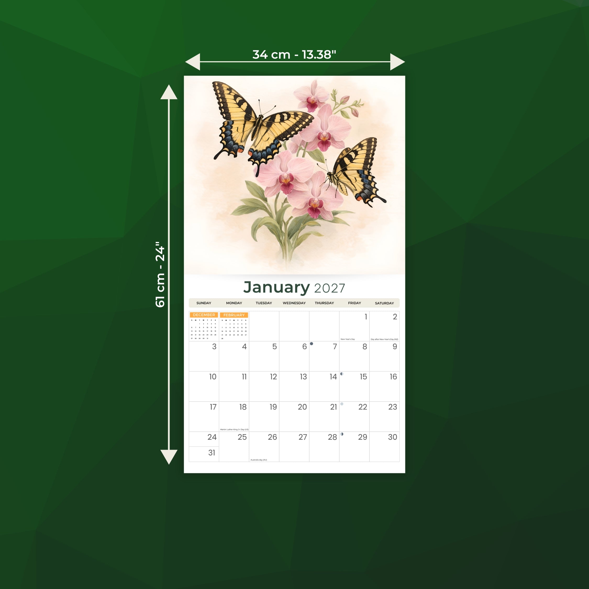 2027 The Art Of Butterflies - Deluxe Wall Calendar