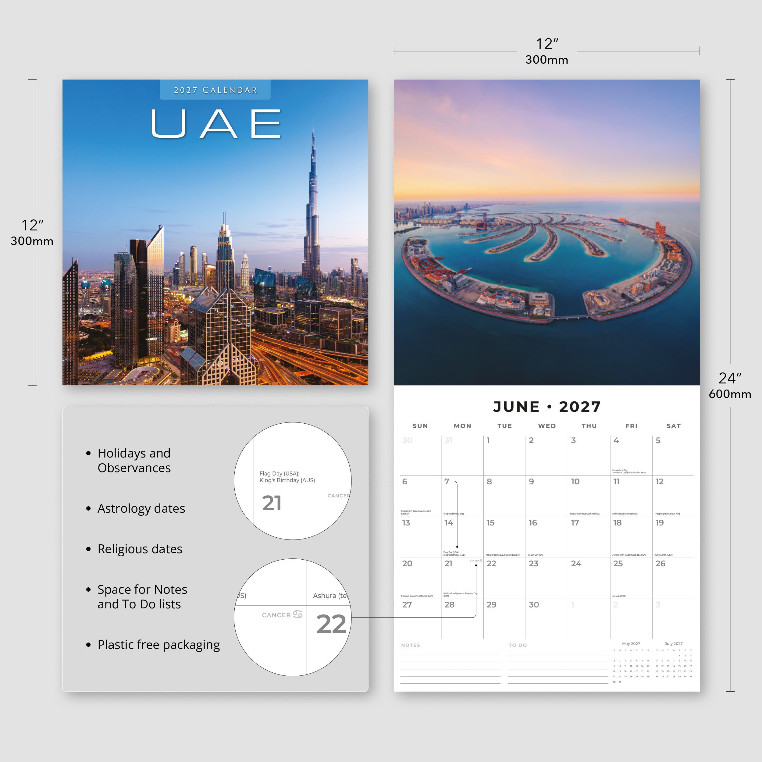 2027 UAE - Square Wall Calendar