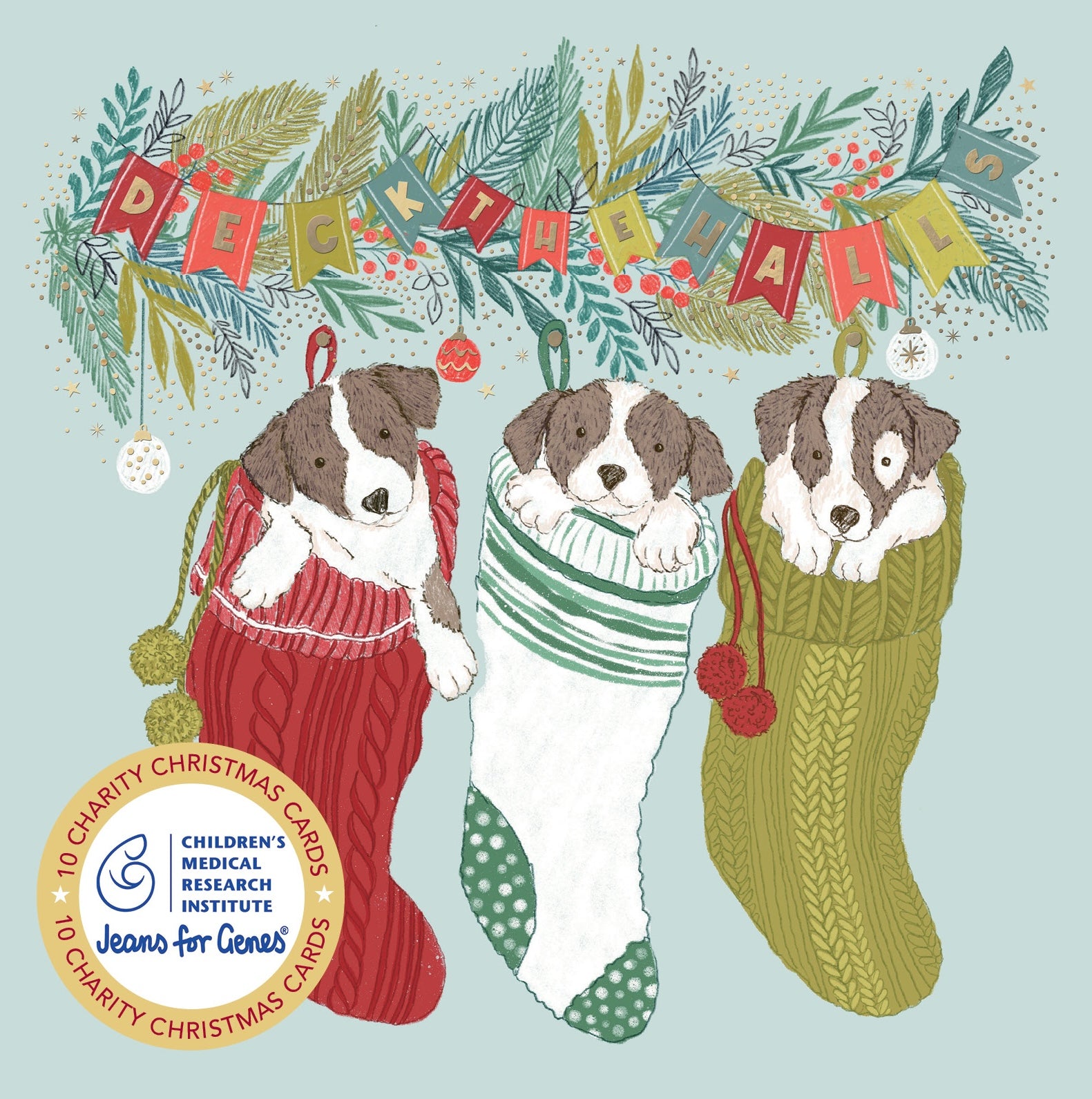 CMRI - Cheeky Puppies - 10 Charity Christmas Cards Pack
