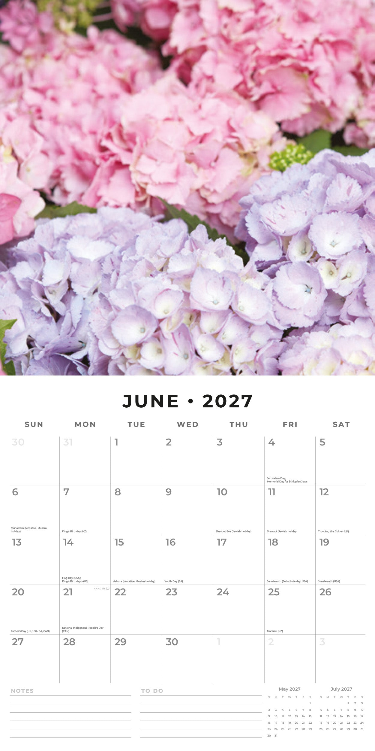 2027 Year in Bloom - Square Wall Calendar