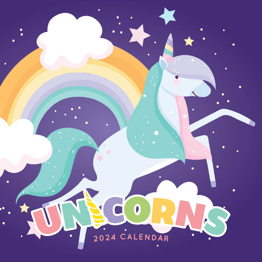 2024 Unicorns Square Wall Calendar