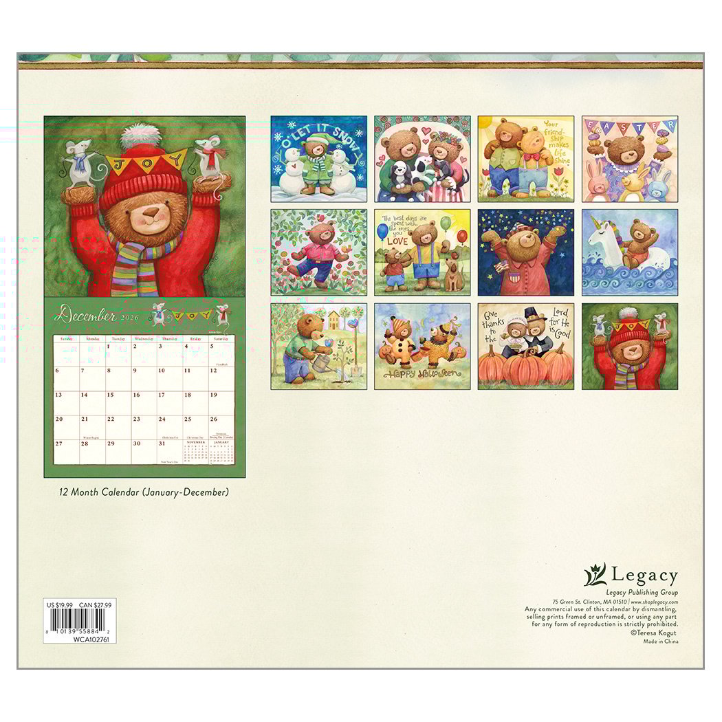2026 Legacy Bears - Deluxe Wall Calendar