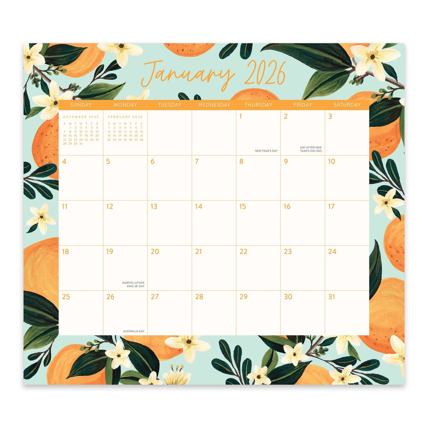 2026 Fruit & Flora - 17-Month Monthly Magnetic Pad Calendar