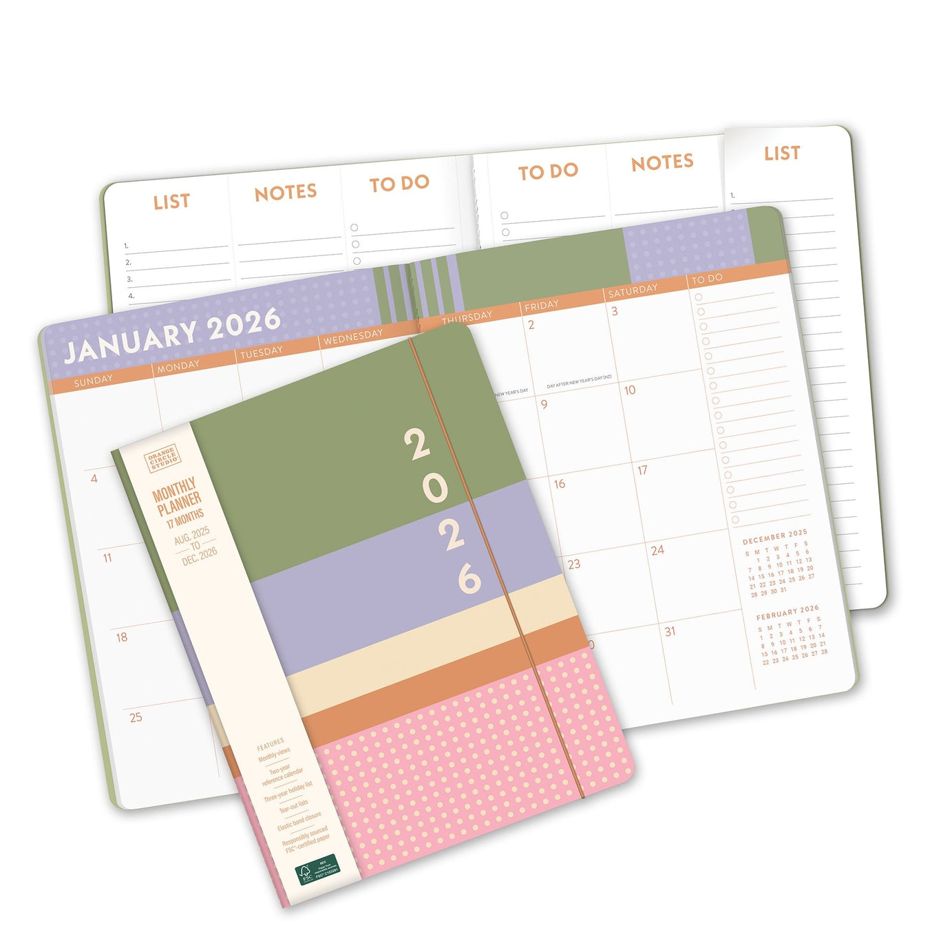 2026 Color Block - Just Right 17-Month Monthly Diary/Planner