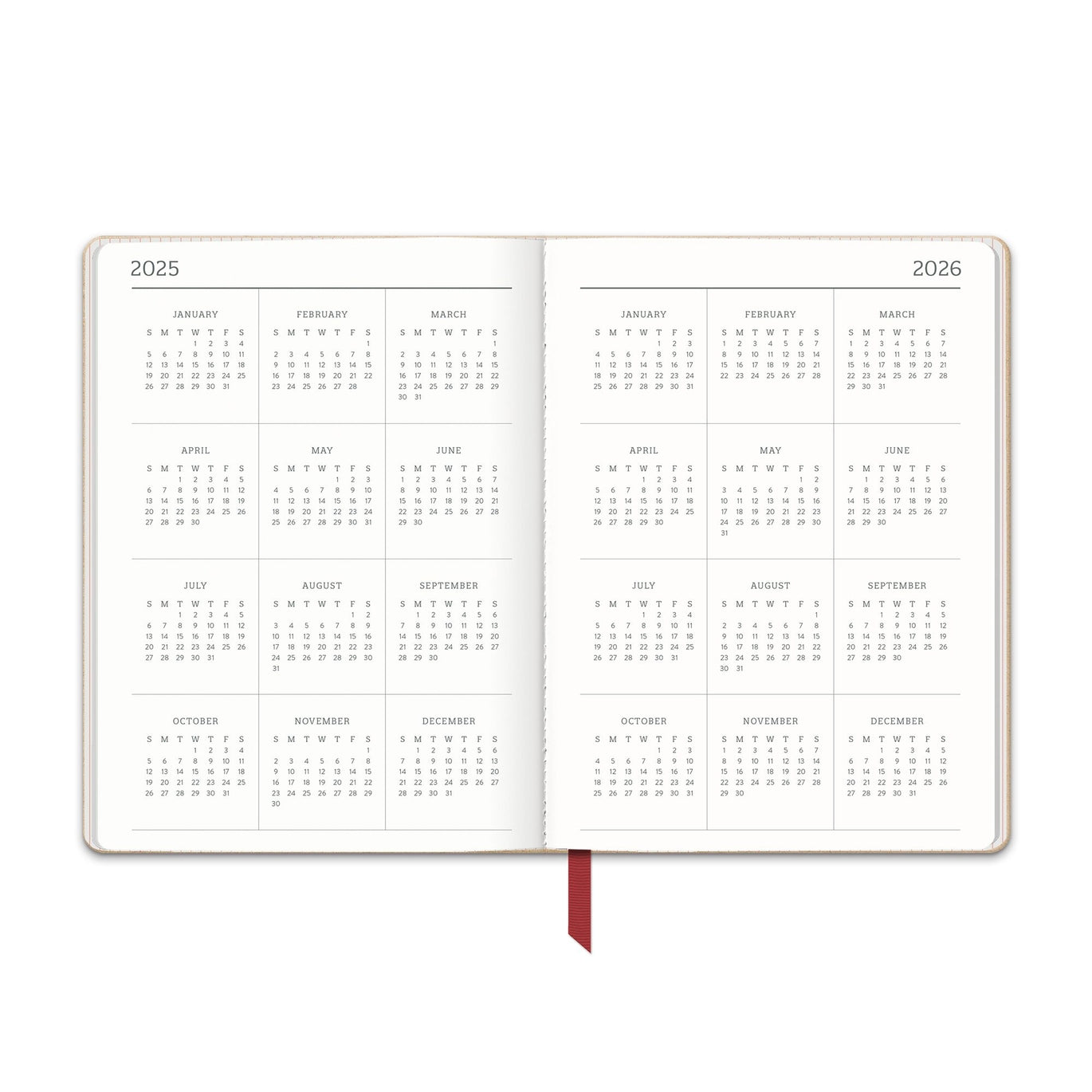 2026 Dots On Burgundy - Medium Dual-Textured Monthly & Weekly Diary/Planner