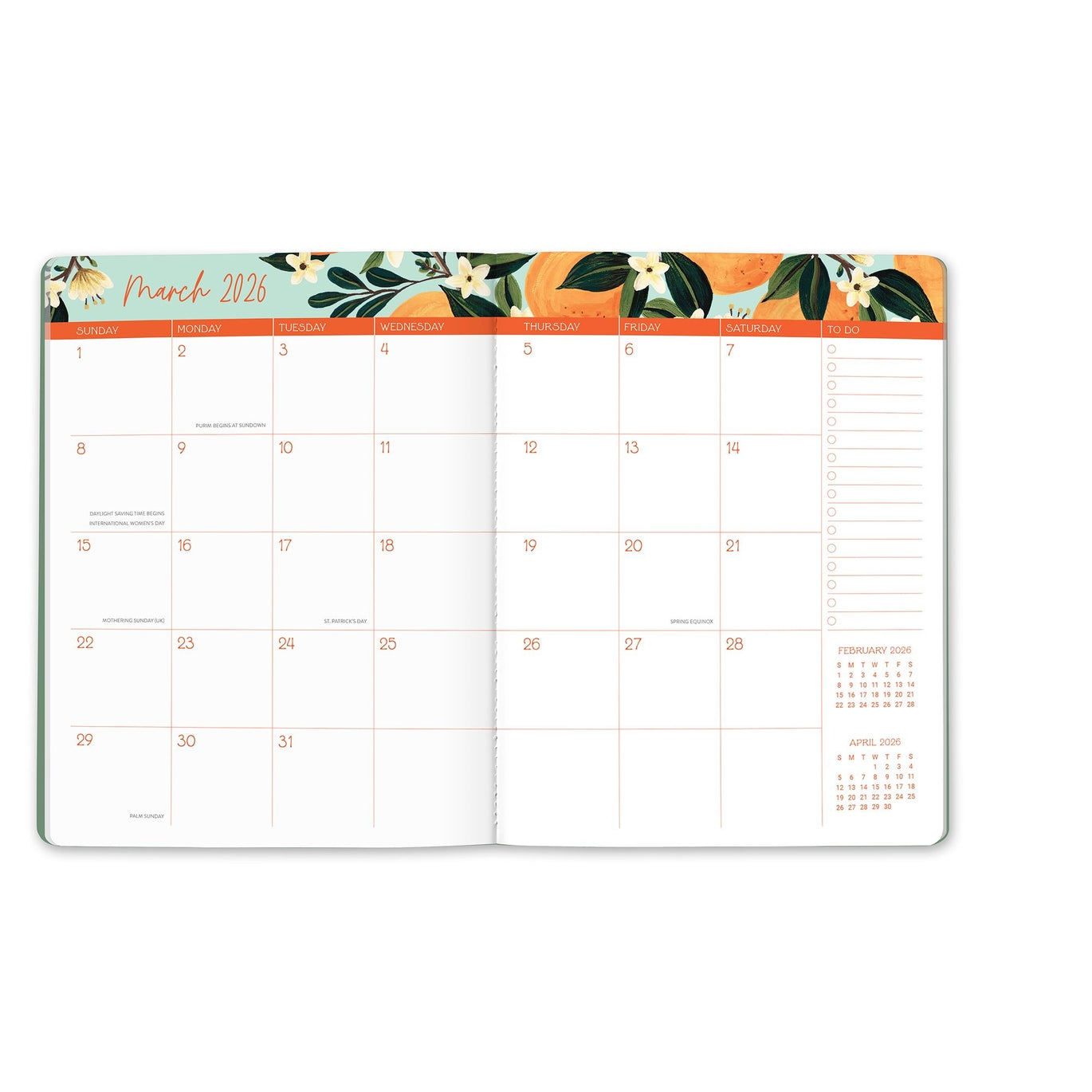 2026 Fruit & Flora - Just Right 17-Month Monthly Diary/Planner