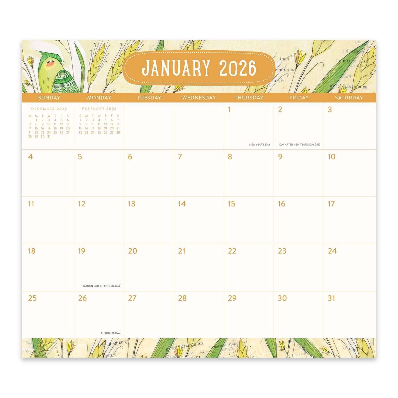 2026 Where Love Grows - 17-Month Monthly Magnetic Pad Calendar