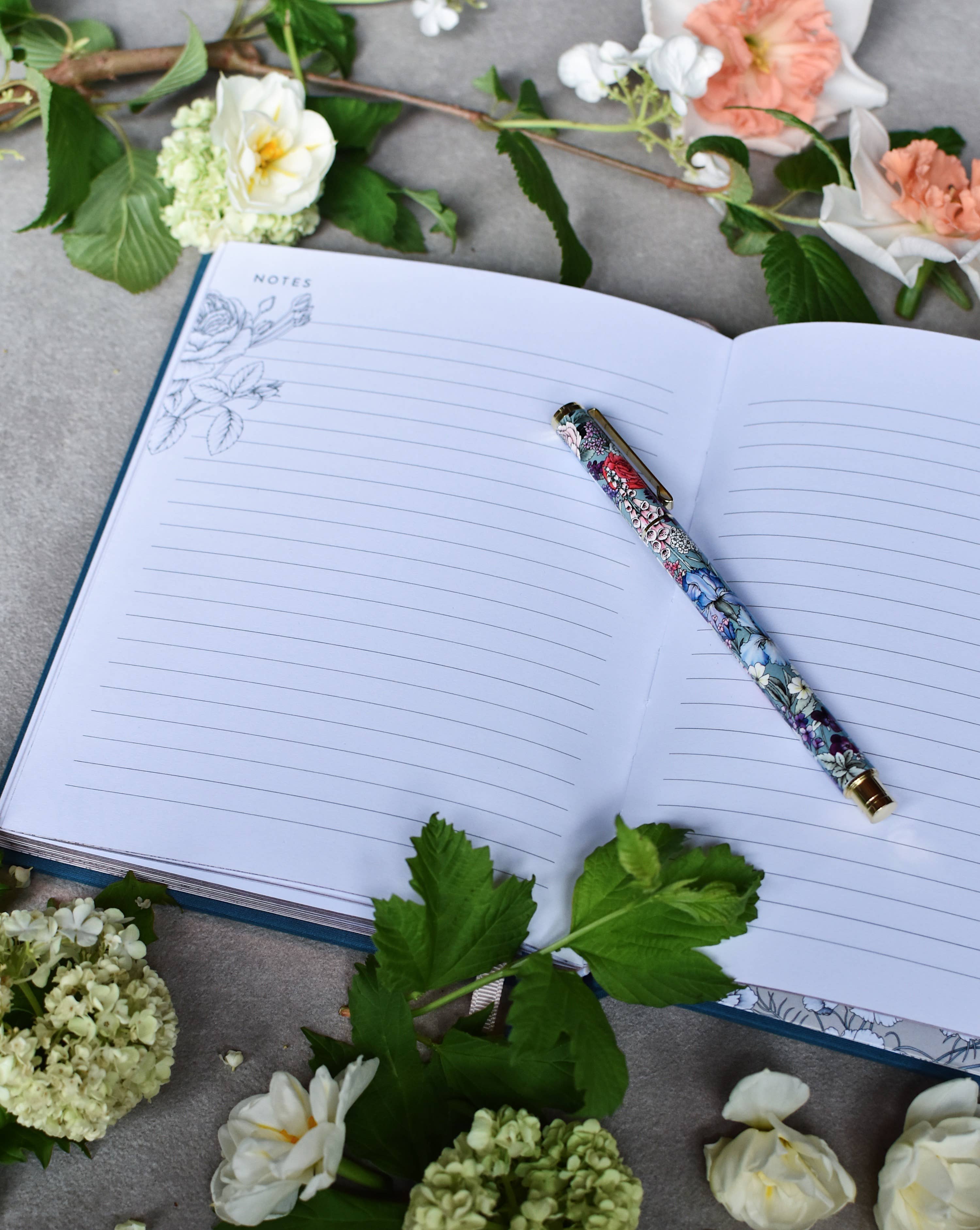 Blooms in Blue - Rollerball Pen (Boxed)