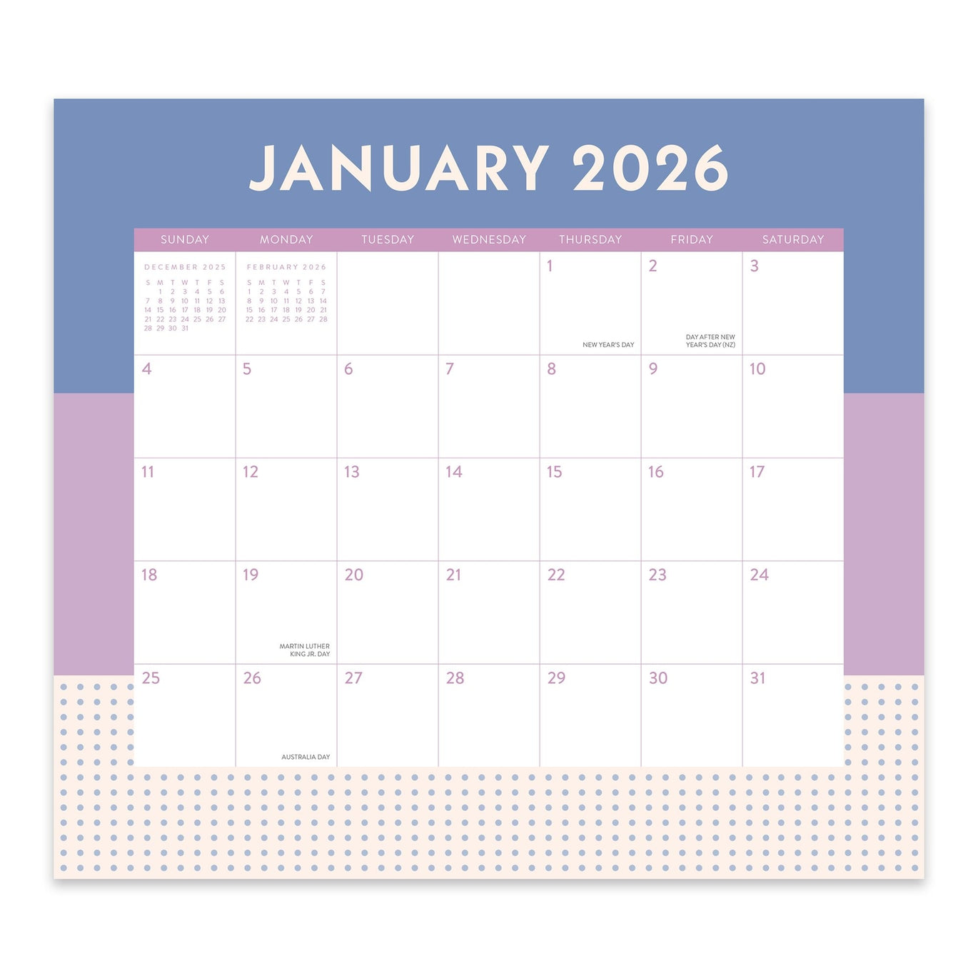2026 Color Block - 17-Month Monthly Magnetic Pad Calendar