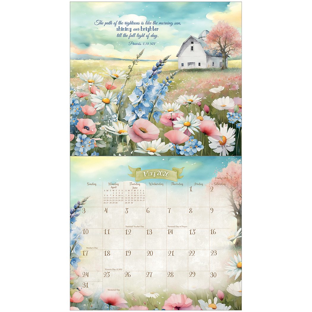 2026 Legacy Faithful Heart & Home - Scripture - Deluxe Wall Calendar