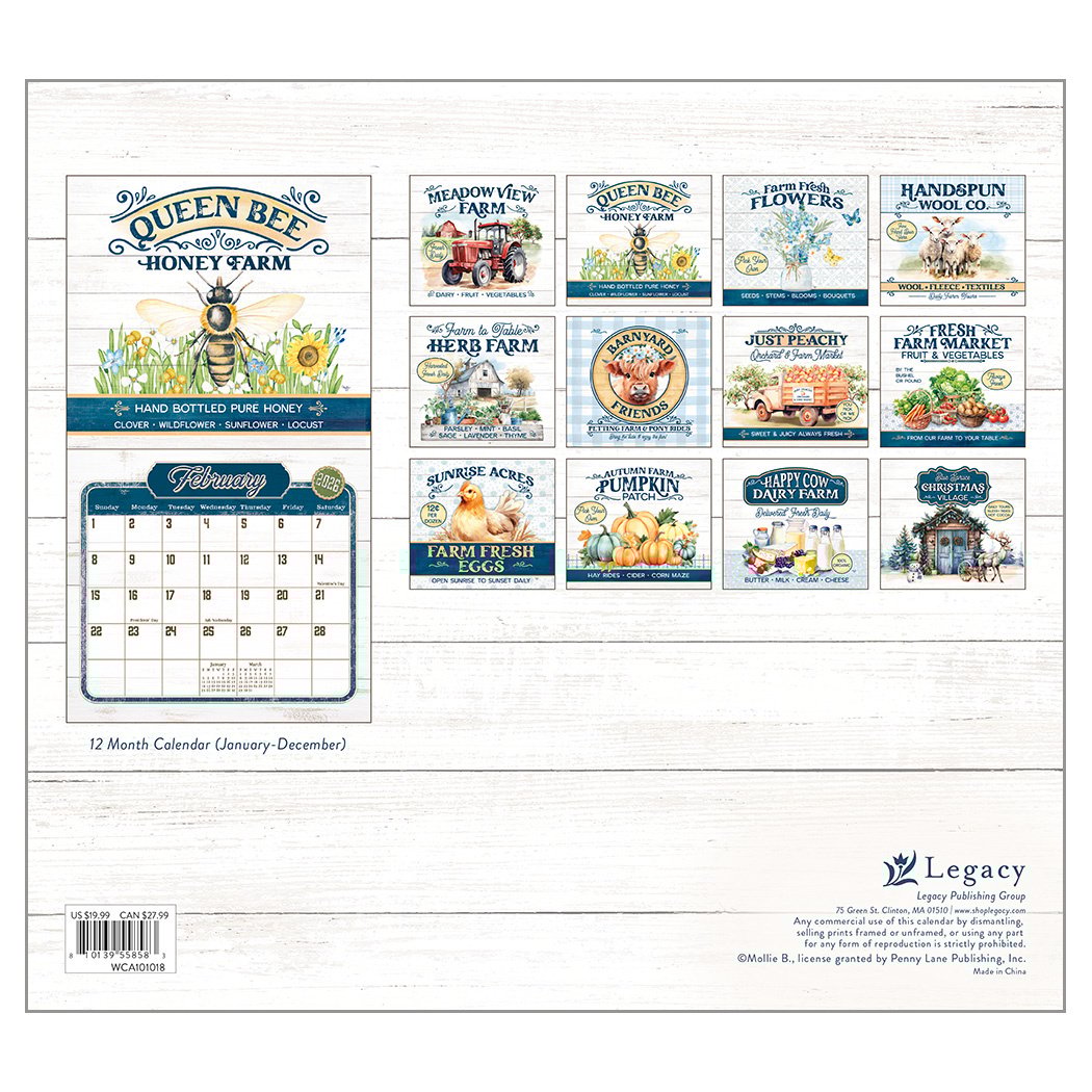 2026 Legacy Farm To Table - Deluxe Wall Calendar