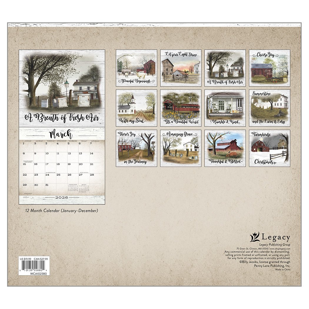 2026 Legacy Farmhouse - Deluxe Wall Calendar