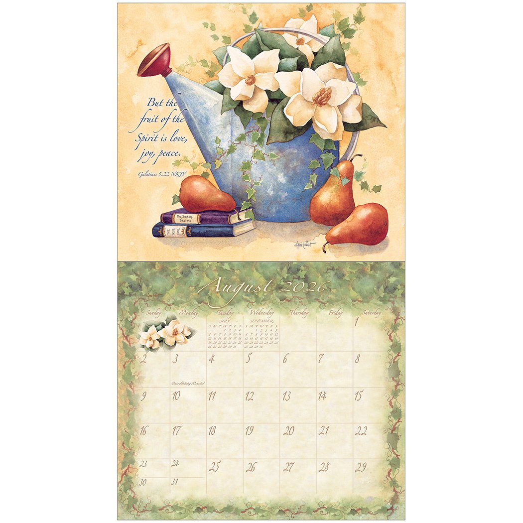 2026 Legacy Graceful Garden - Scripture - Deluxe Wall Calendar
