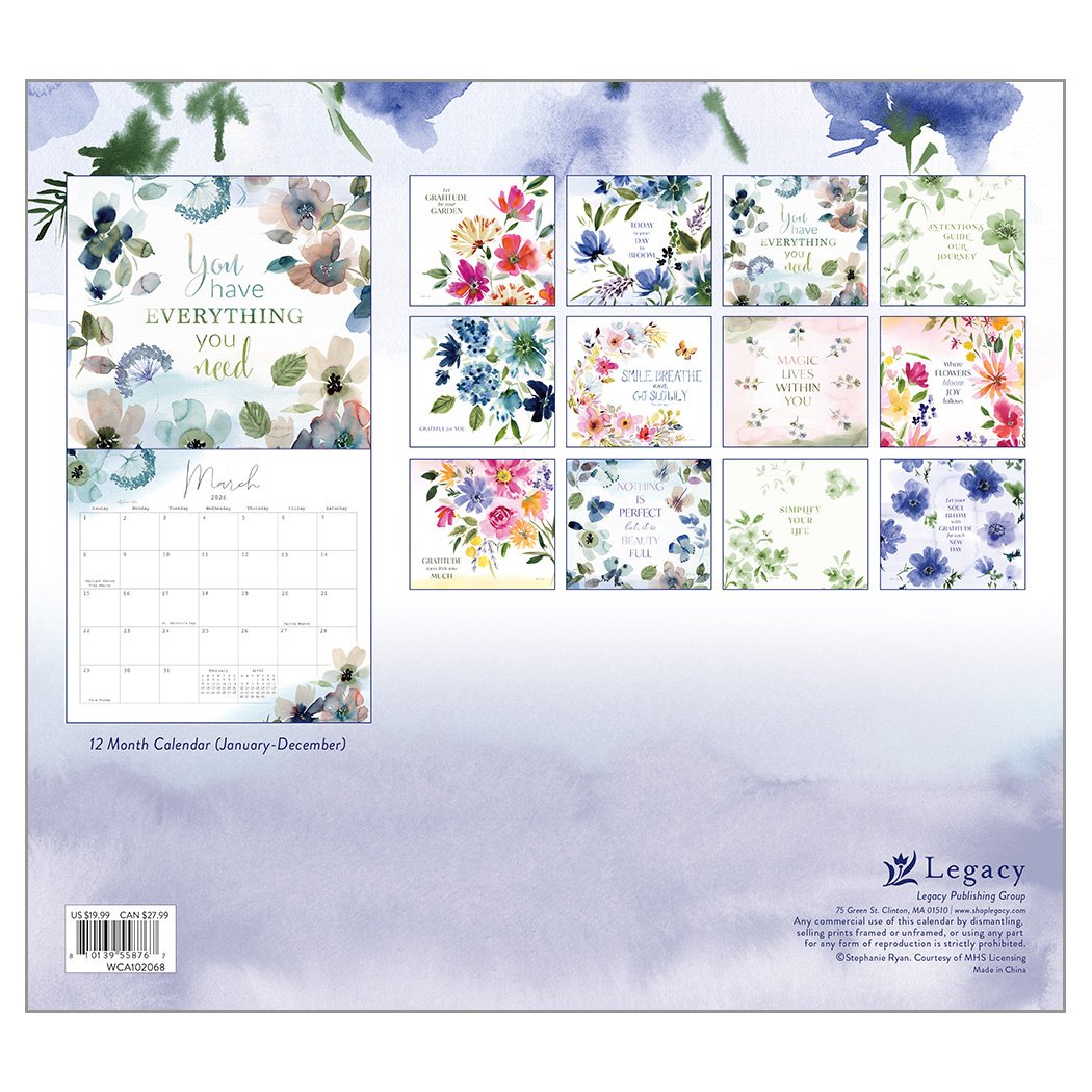 2026 Legacy Gratitude - Deluxe Wall Calendar
