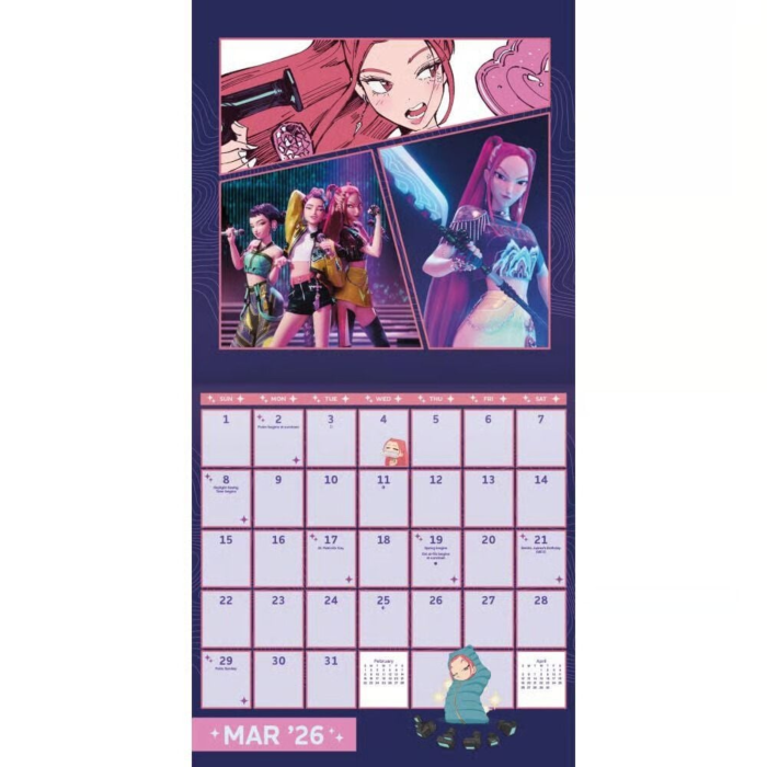 2026 K-Pop Demon Hunters (Official) - Square Wall Calendar