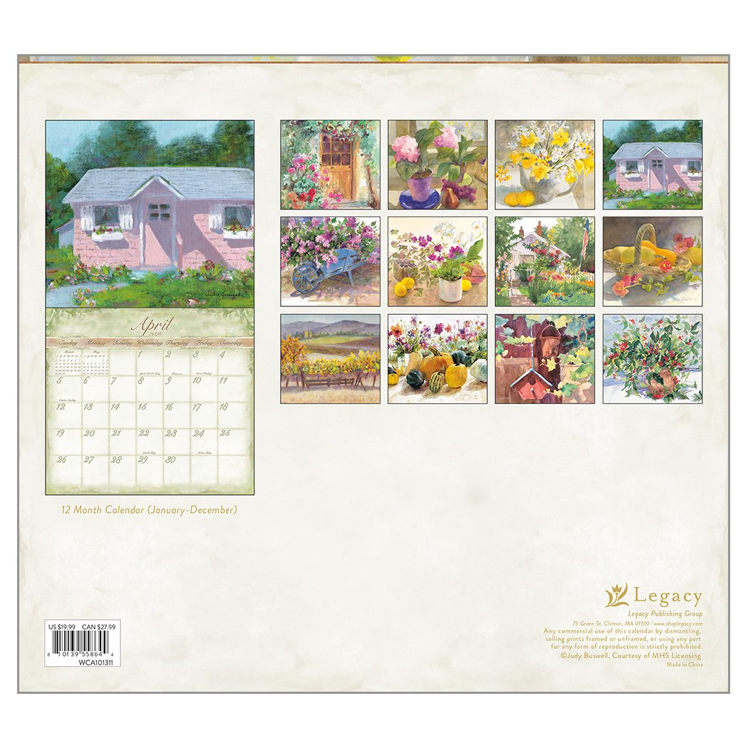 2026 Legacy Judy Buswell Watercolors - Deluxe Wall Calendar