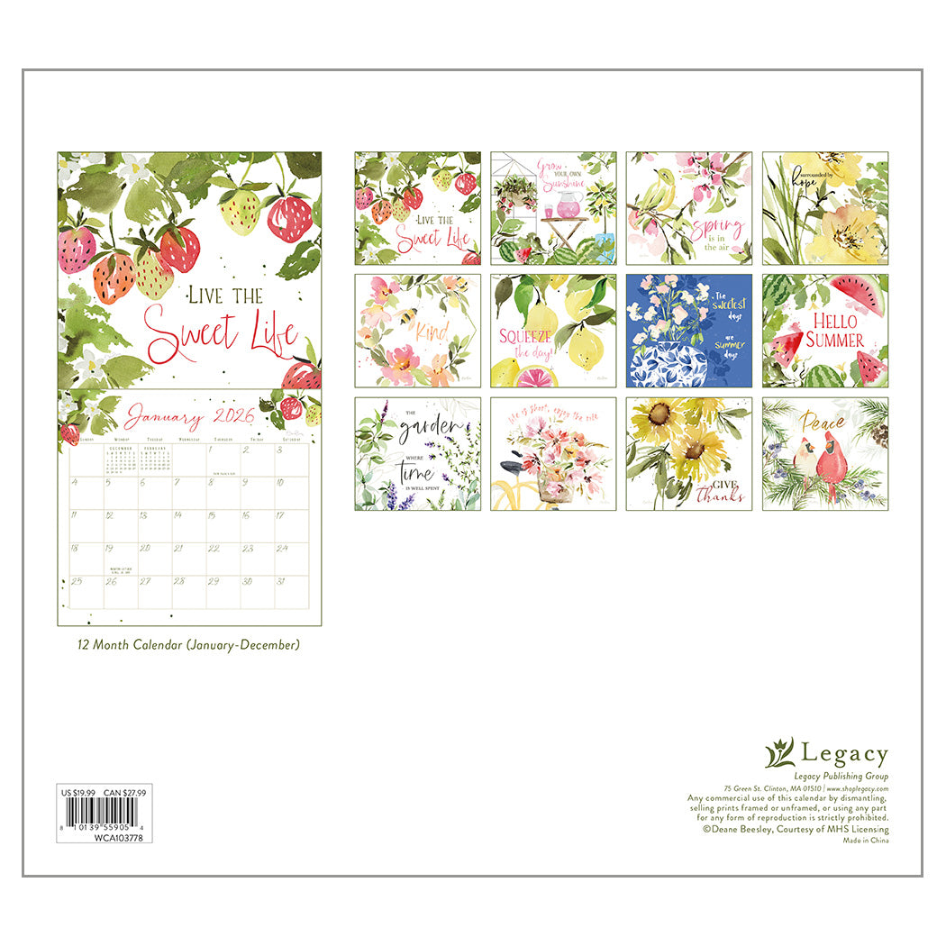 2026 Legacy The Sweet Life - Deluxe Wall Calendar