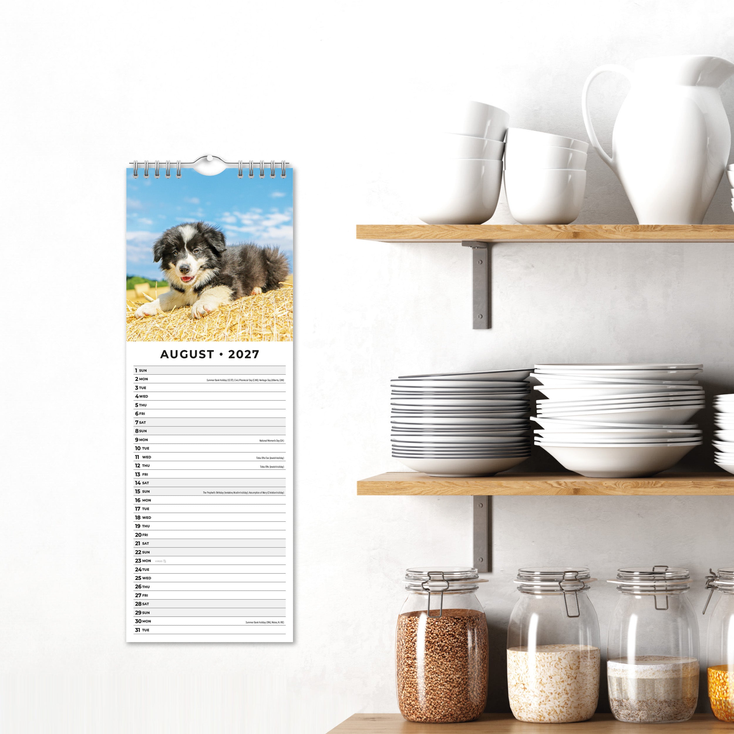2027 Dogs & Puppies - Slim Wall Calendar