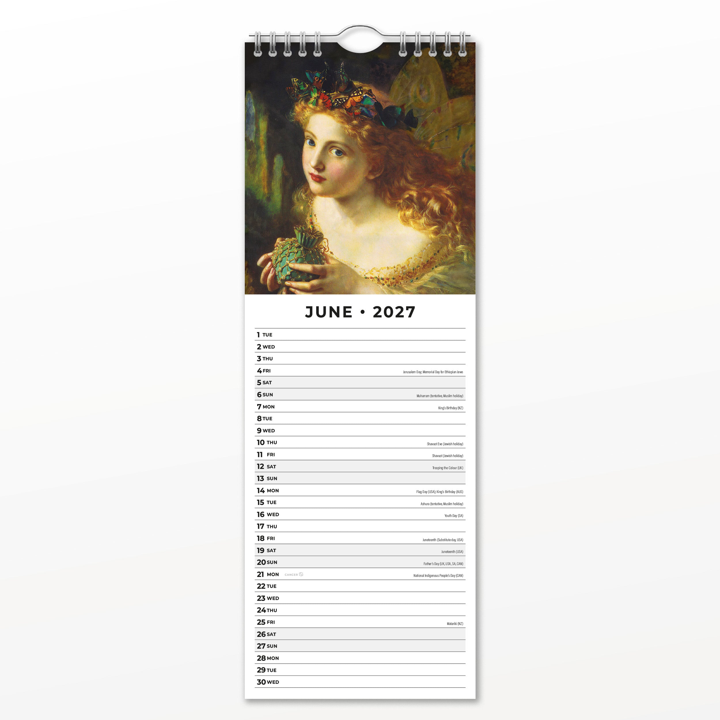 2027 Fairies - Slim Wall Calendar
