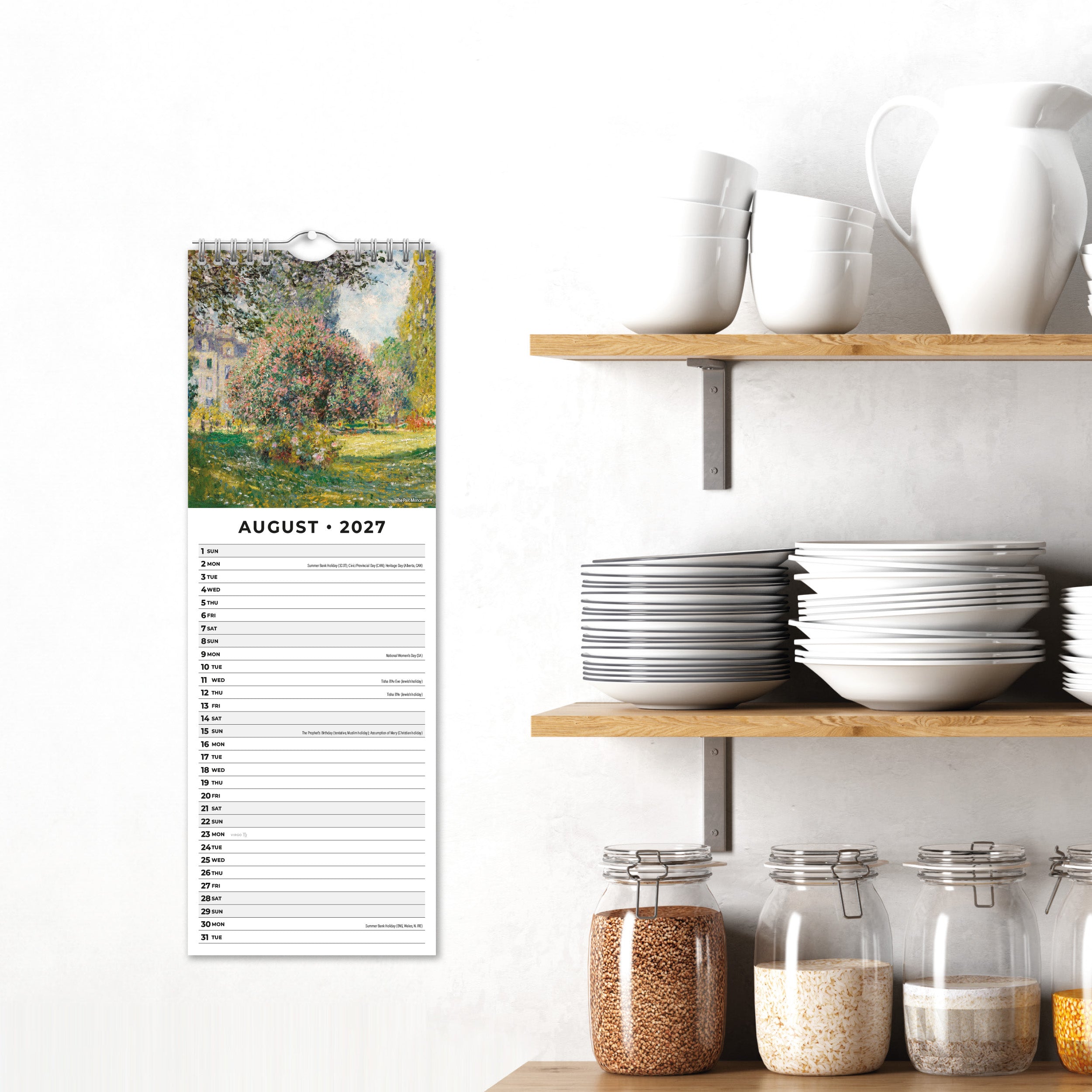 2027 Monet - Slim Wall Calendar