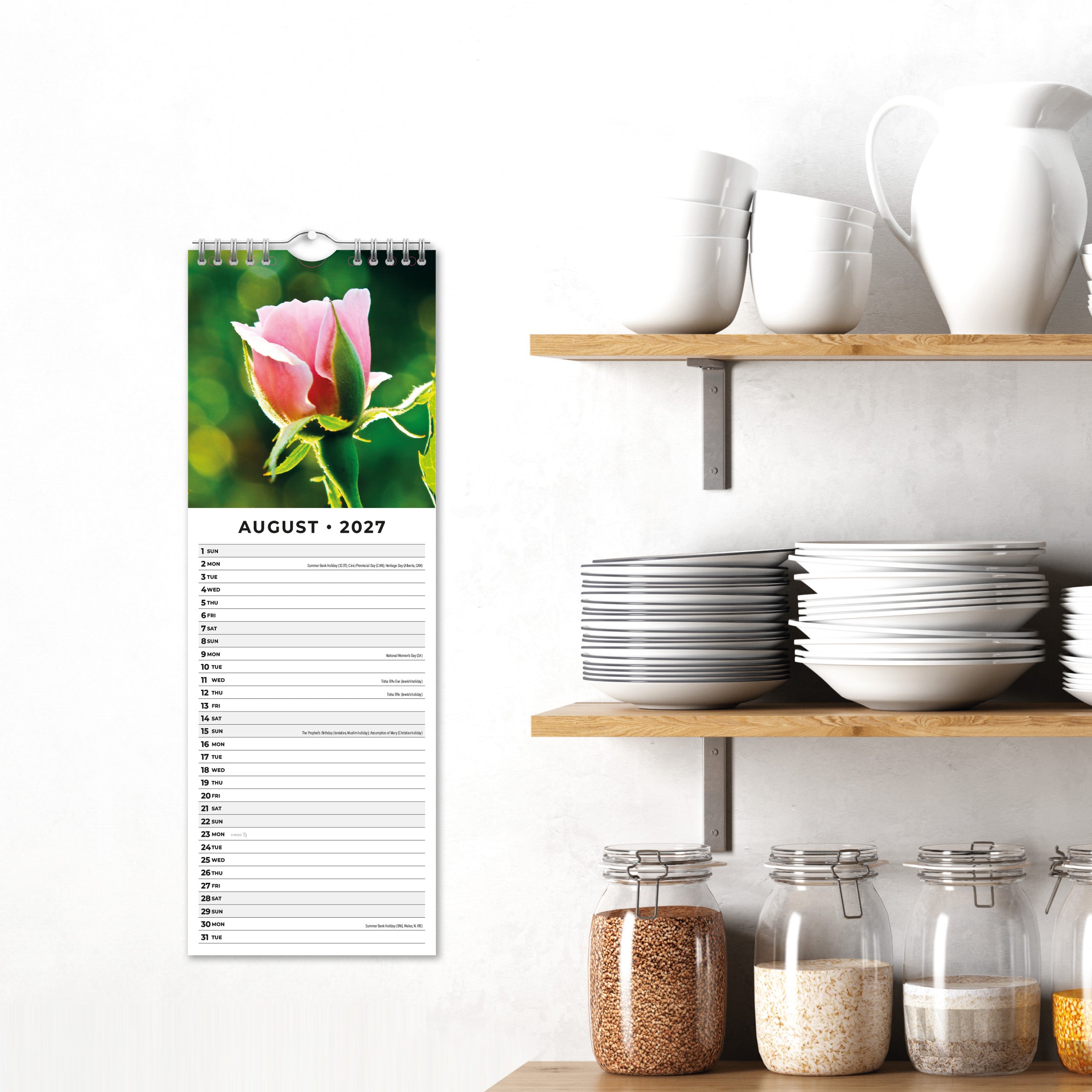 2027 Roses - Slim Wall Calendar