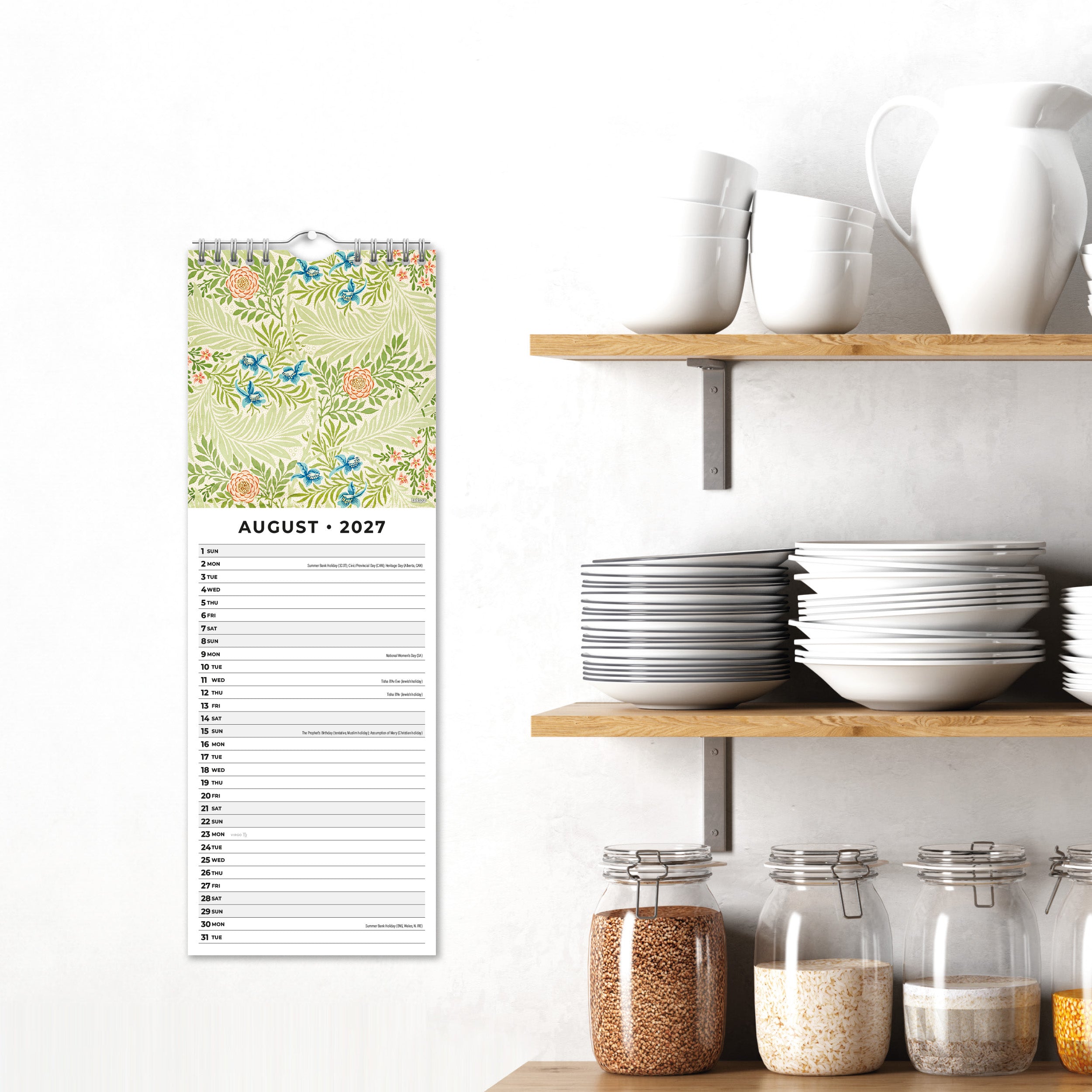 2027 William Morris - Slim Wall Calendar
