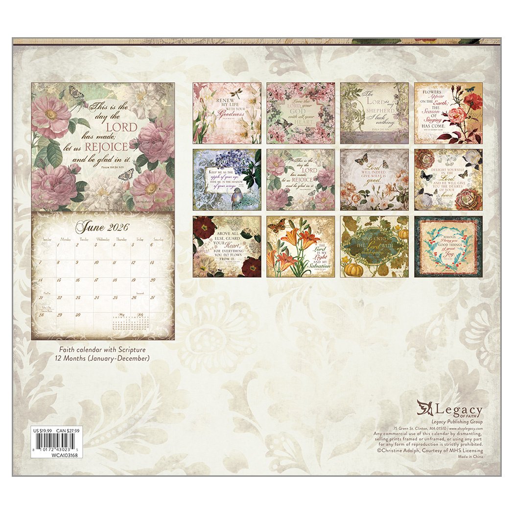 2026 Legacy Walk Of Faith - Scripture - Deluxe Wall Calendar