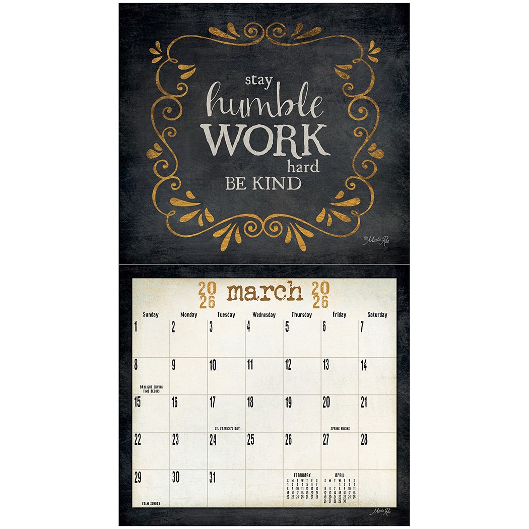 2026 Legacy Words To Live By - Deluxe Wall Calendar