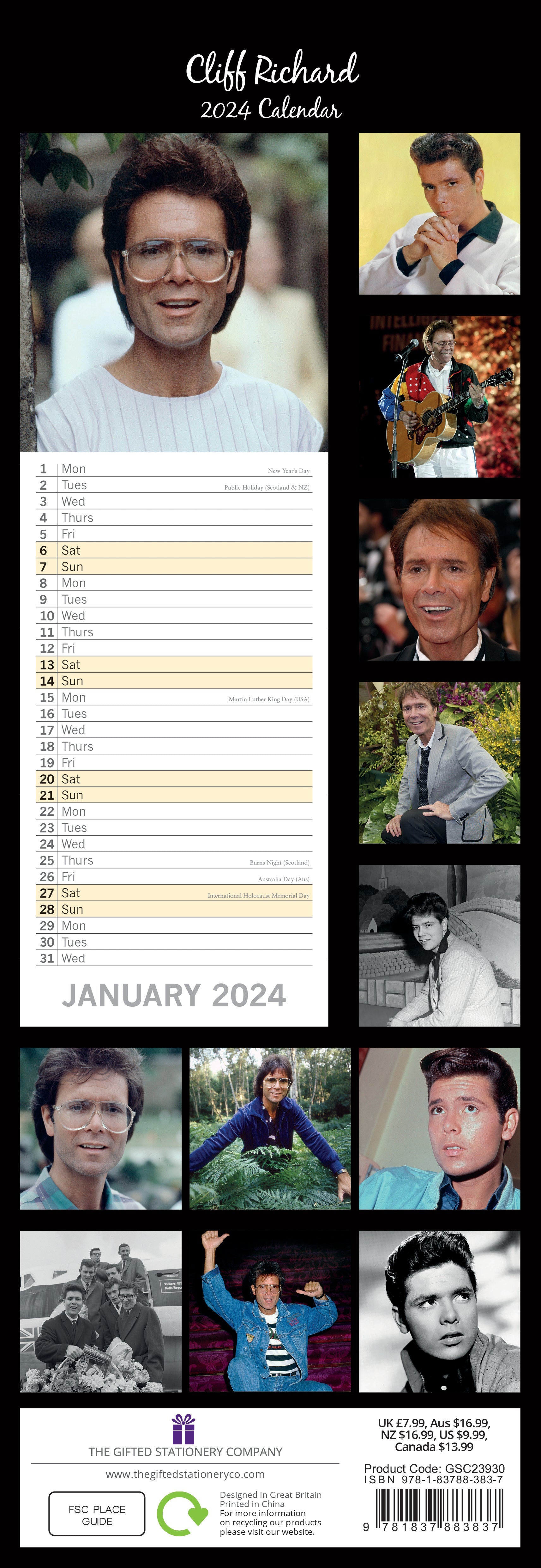 2024 Cliff Richard - Slim Wall Calendar