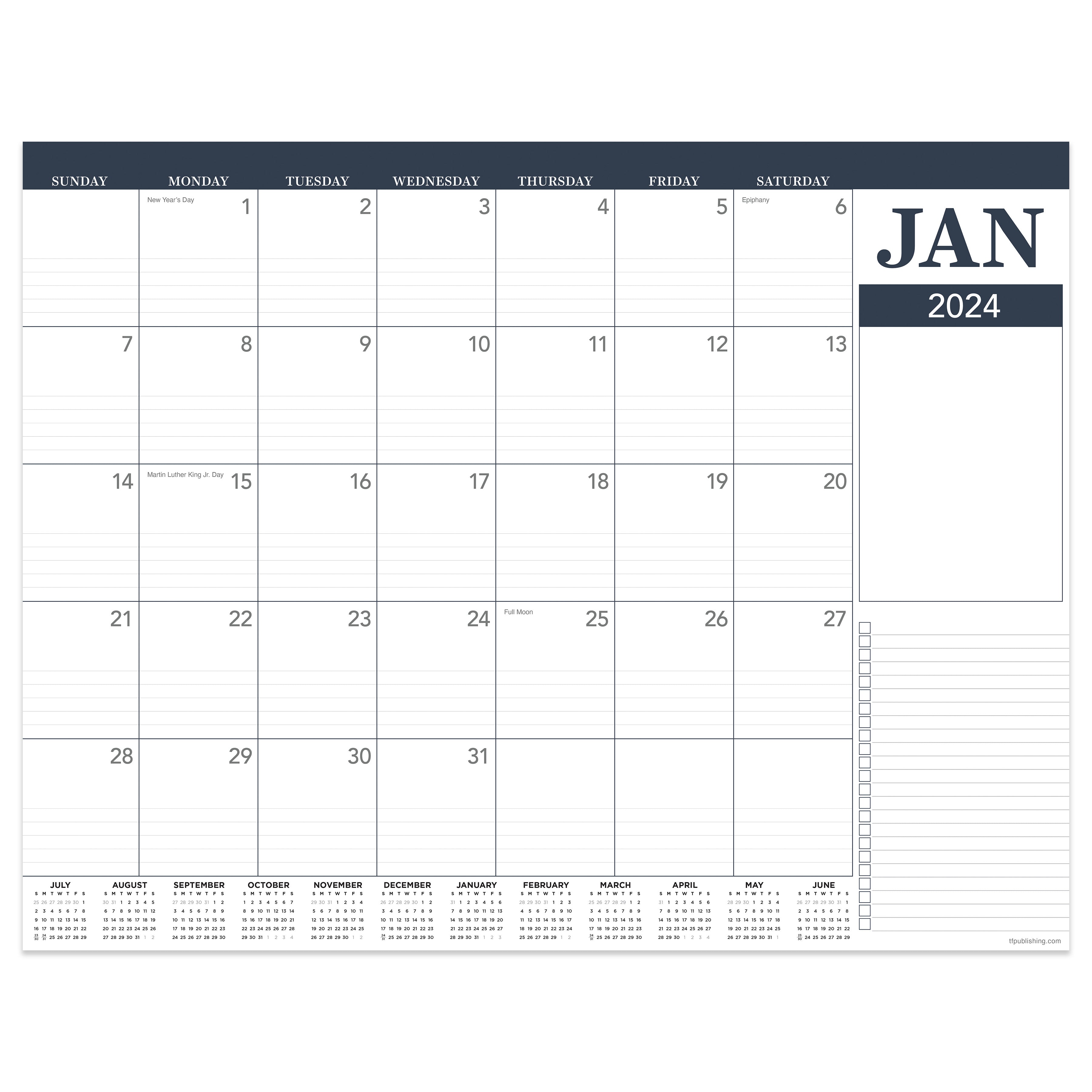 Family Planner 2024 - 5 Columns Monthly Calendar Journal and Schedule  Organizer