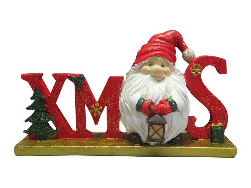 Santa Claus On Xmas Sign (20 cm) - Christmas Decoration