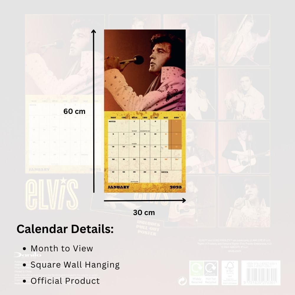 2025 Elvis - Square Wall Calendar