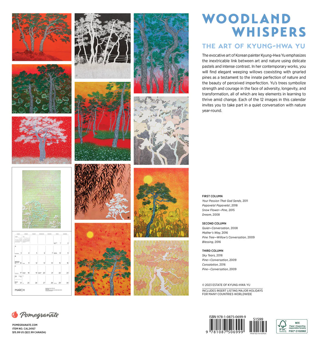 2024 Woodland Whispers: The Art Of Kyung-Hwa Yu - Square Wall Calendar  SOLD OUT