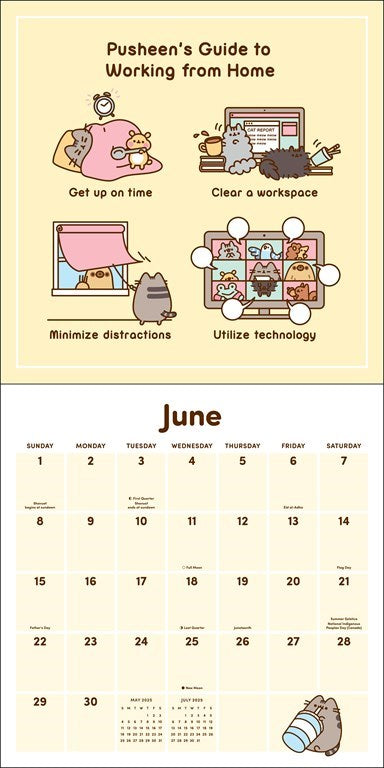 2025 Pusheen Smile Every Day - Square Wall Calendar