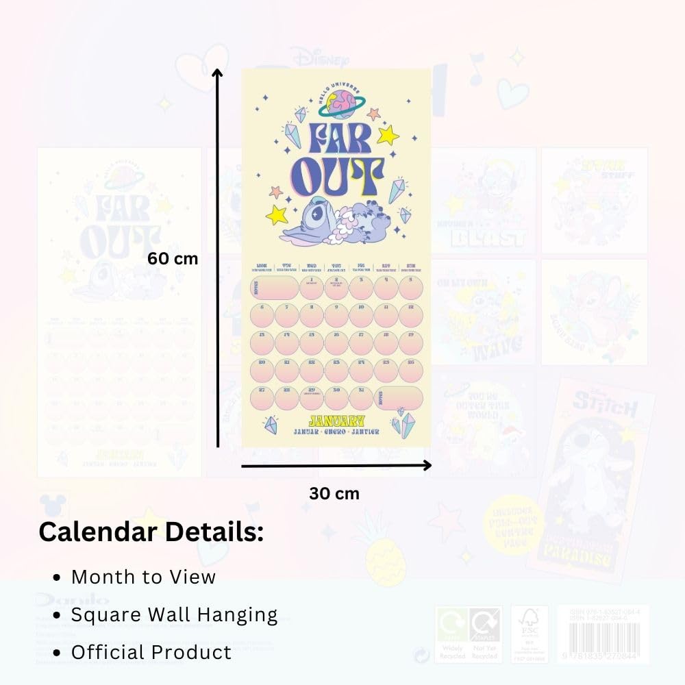 2025 Lilo And Stitch - Square Wall Calendar