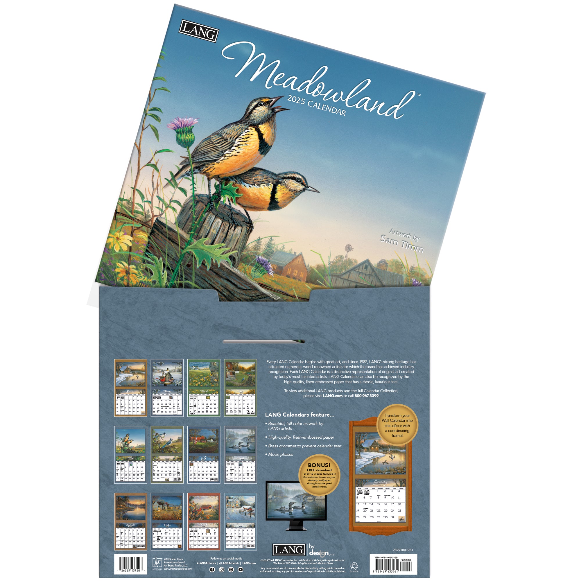 2025 LANG Meadowland By Sam Timm - Deluxe Wall Calendar