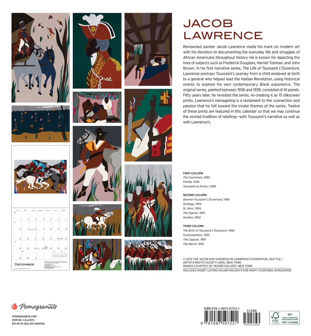 2024 Jacob Lawrence - Square Wall Calendar  SOLD OUT