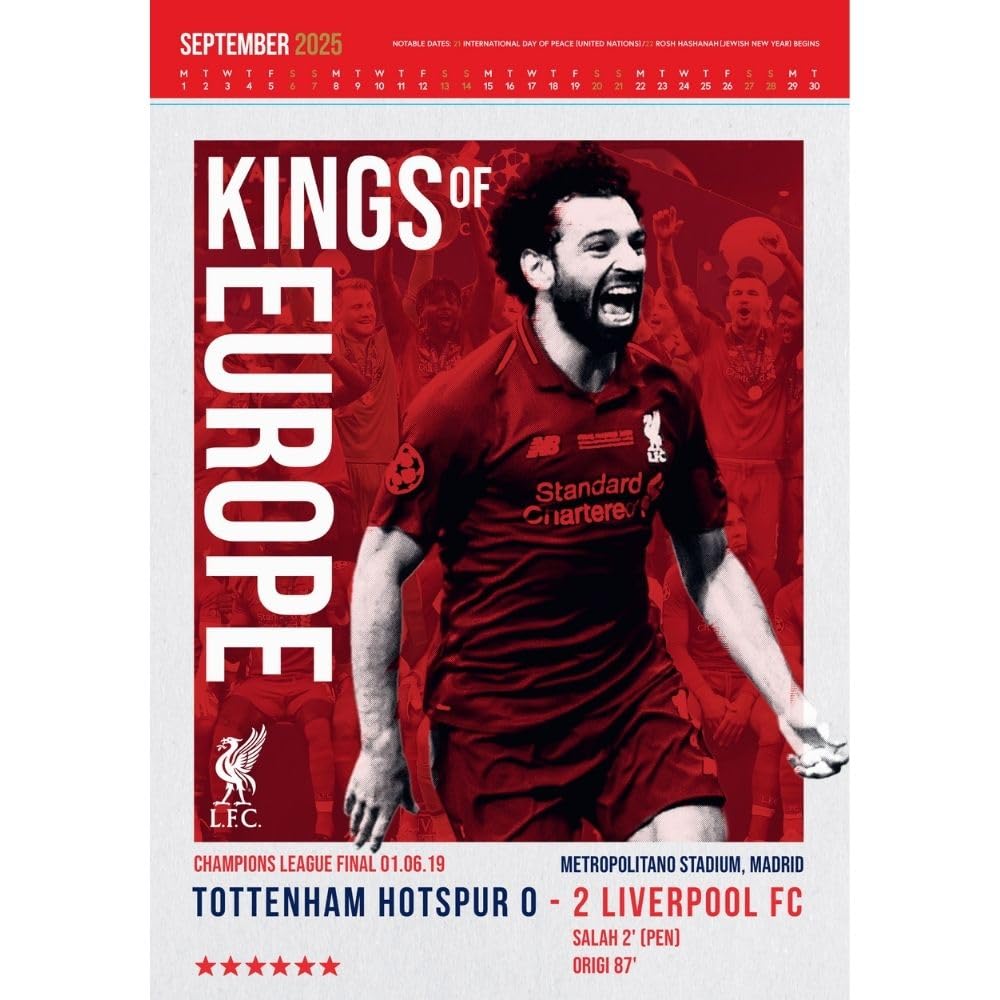 2025 Liverpool Fc - A3 Deluxe Wall Calendar