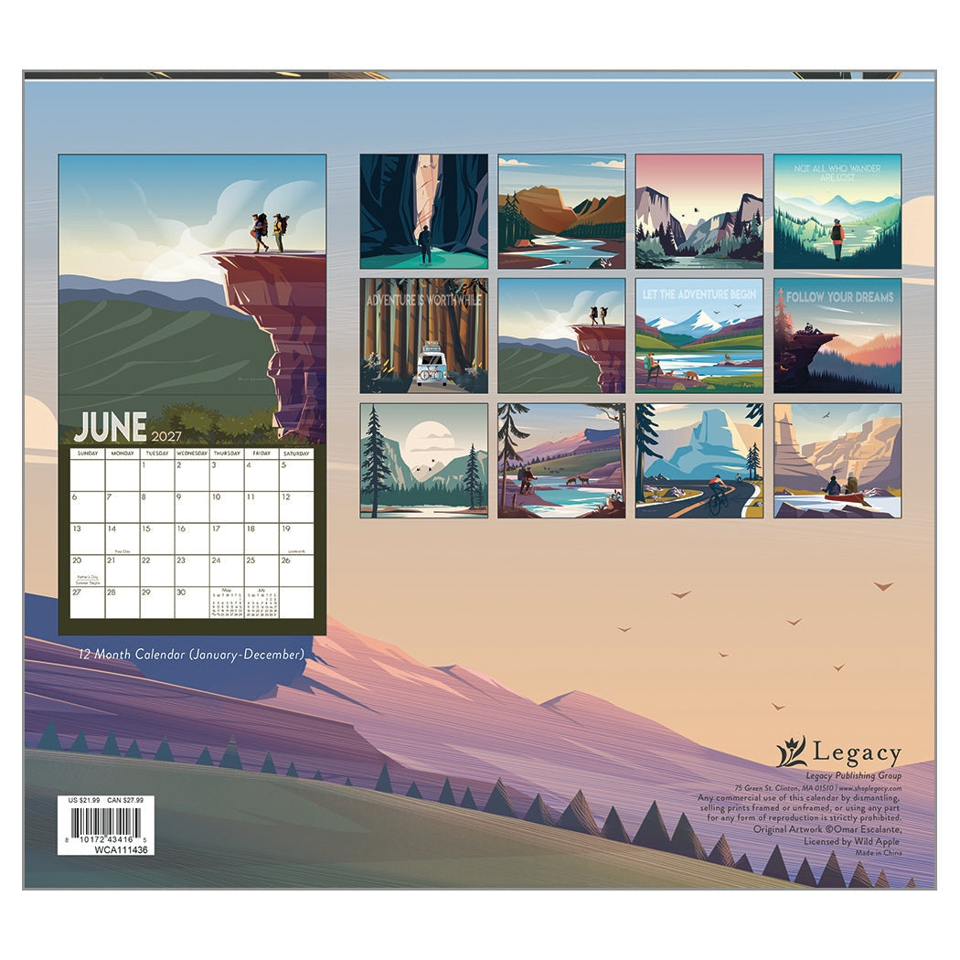 2027 Adventure - Deluxe Wall Calendar by Omar Escalante
